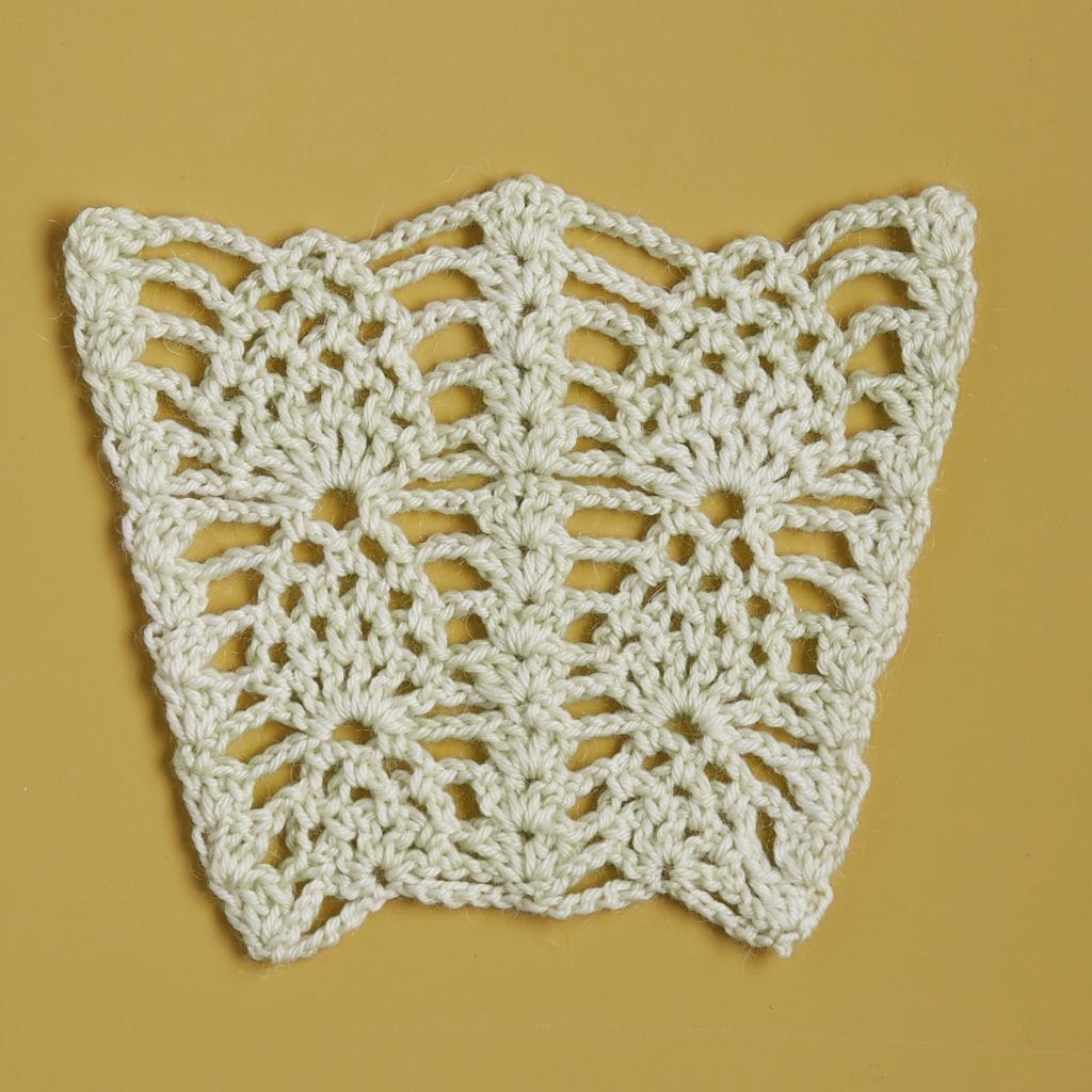 A crochet swatch from Crochet Every Way Stitch Dictionary by Dora Ohrenstein