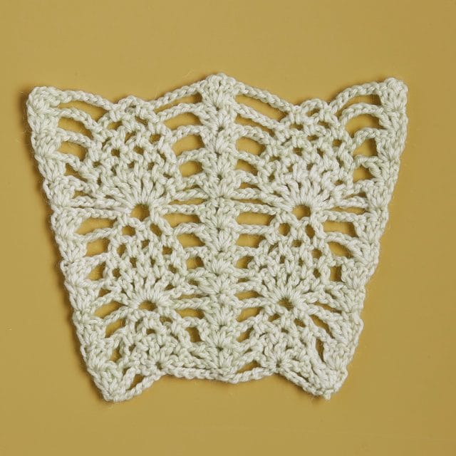 A crochet swatch from Crochet Every Way Stitch Dictionary by Dora Ohrenstein