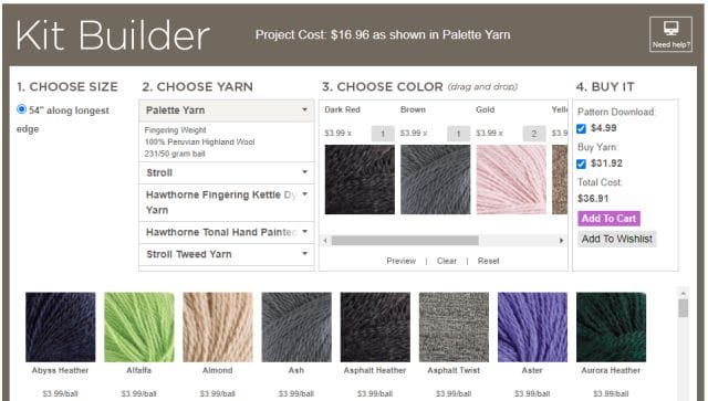 A screen shot of the Faux Fade Wrap Kit Builder