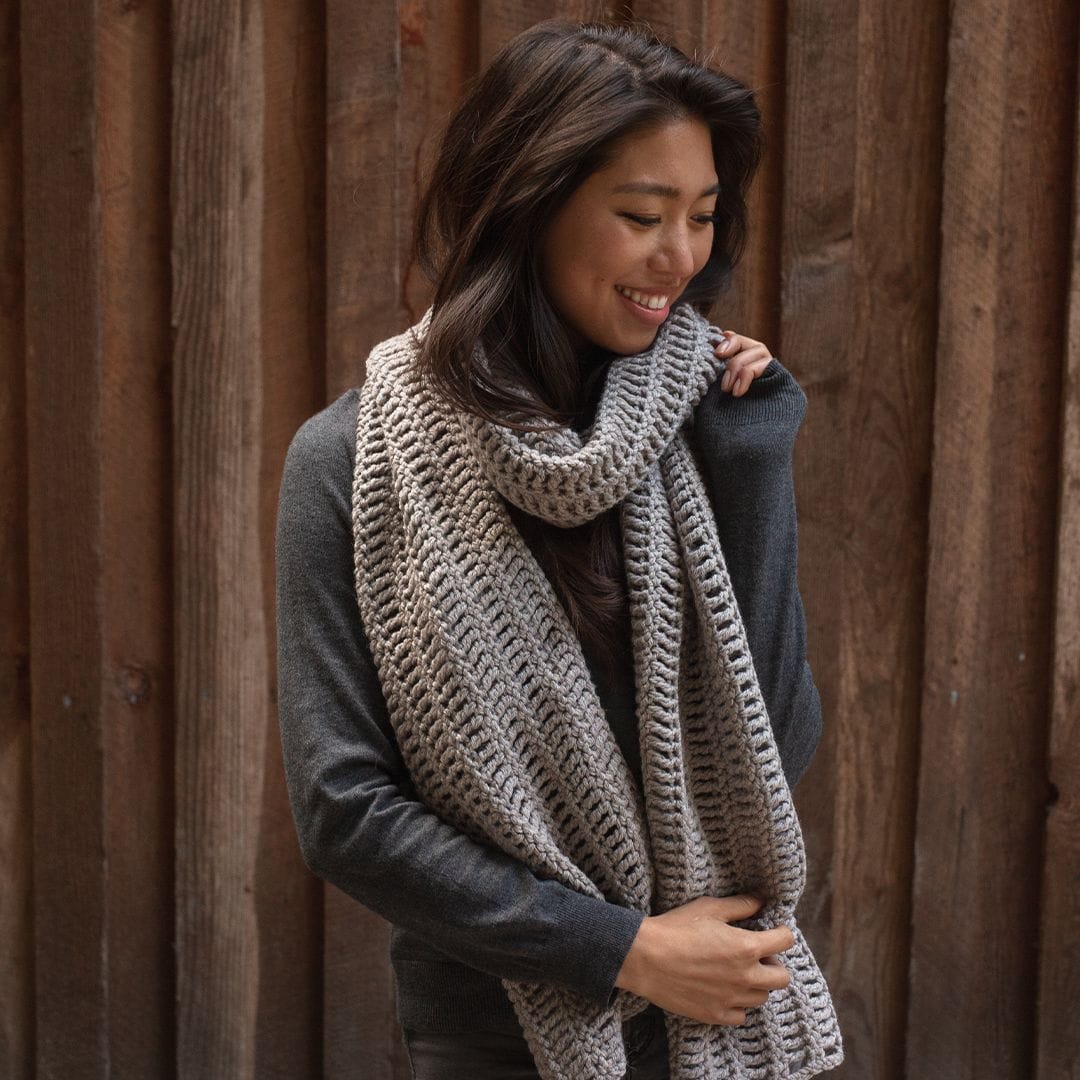 Free Crochet Pattern: Vanilla Latte Super Scarf - 12 Weeks of