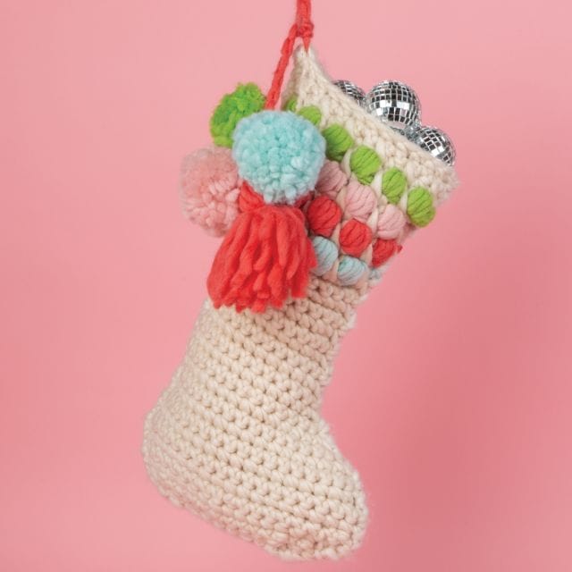 Color Pop Stocking, a free crochet pattern from crochet.com