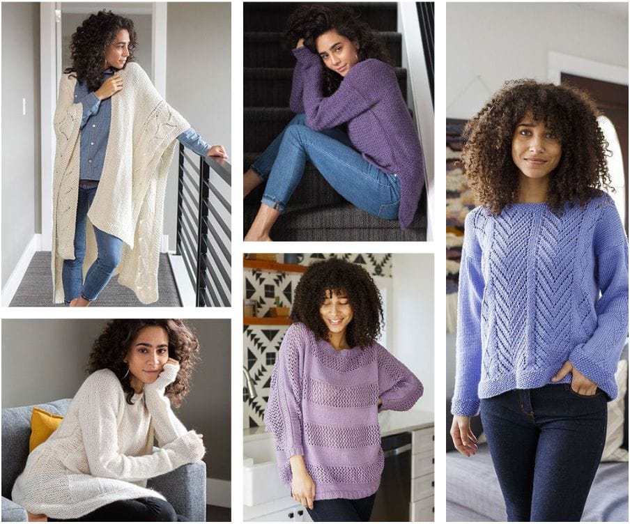 A cozy luxury moodboard featuring oversize shawls and cozy pullovers.