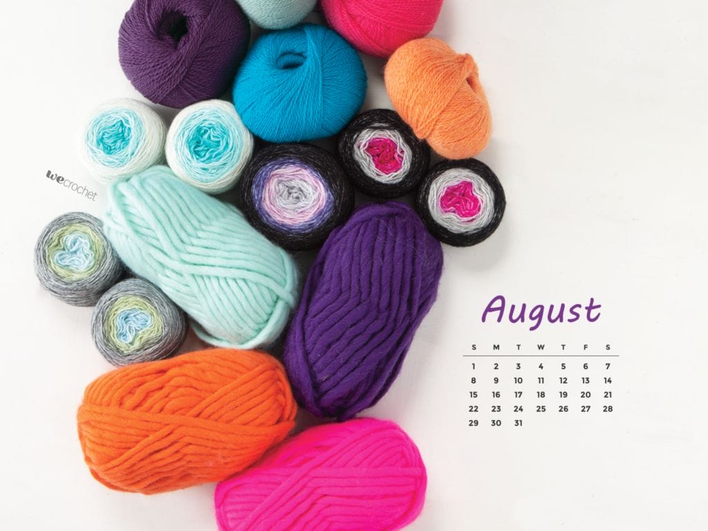 Free Download: August 2021 Calendar Wallpaper - WeCrochet Staff Blog