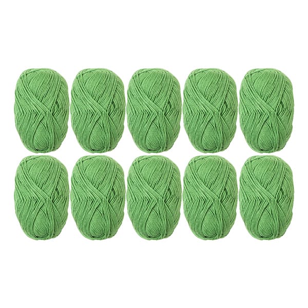 10 skeins of green acrylic yarn, Brava