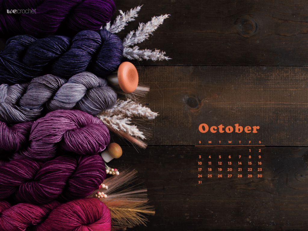 Free Download: October 2021 Calendar Wallpaper - WeCrochet Staff Blog