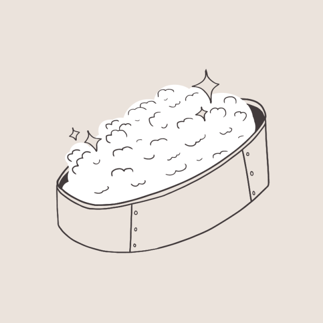 A drawing of processing wool in a washtub