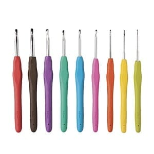 WeCrochet Bright Hooks Set: 9 crochet hooks with various colored handles
