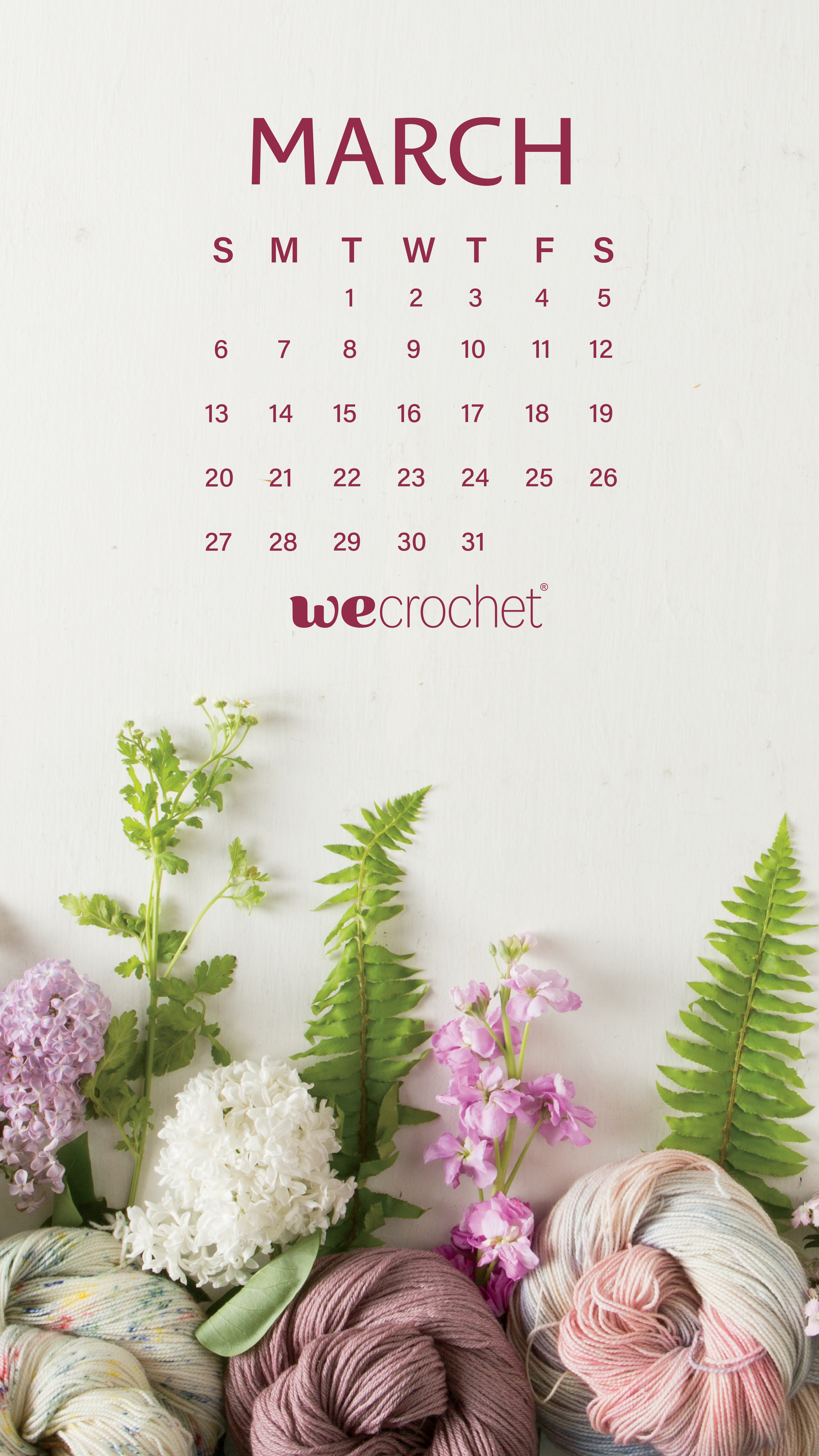 Free Download: March 2022 Calendar Wallpaper - WeCrochet Staff Blog