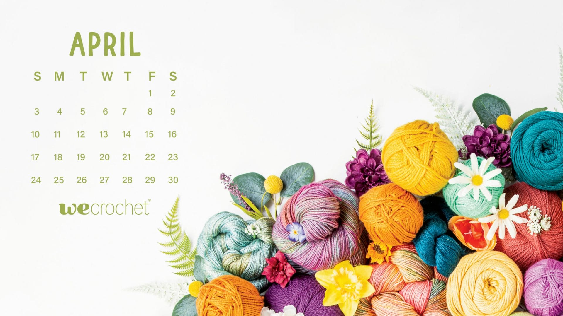 Free Download: April 2022 Calendar Wallpaper - WeCrochet Staff Blog