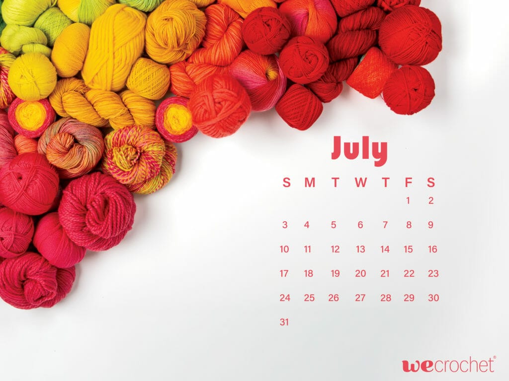 Free Download: July 2022 Calendar Wallpaper - WeCrochet Staff Blog