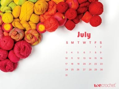 Free Download: July 2022 Calendar Wallpaper - WeCrochet Staff Blog