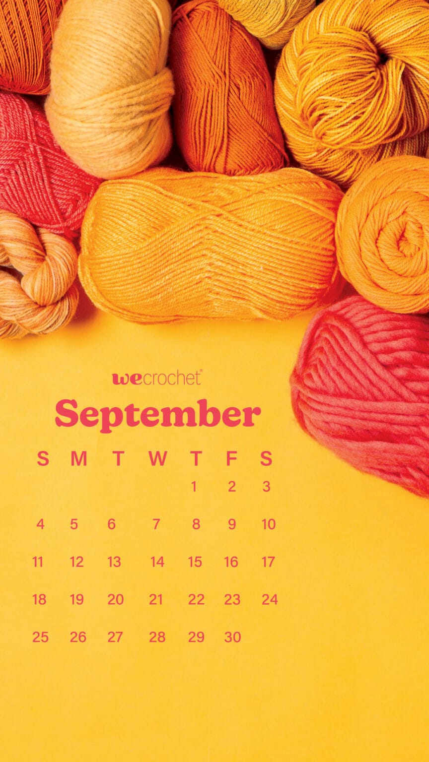 Free Download: September 2022 Calendar Wallpaper - WeCrochet Staff Blog